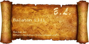 Balaton Lili névjegykártya