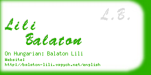 lili balaton business card